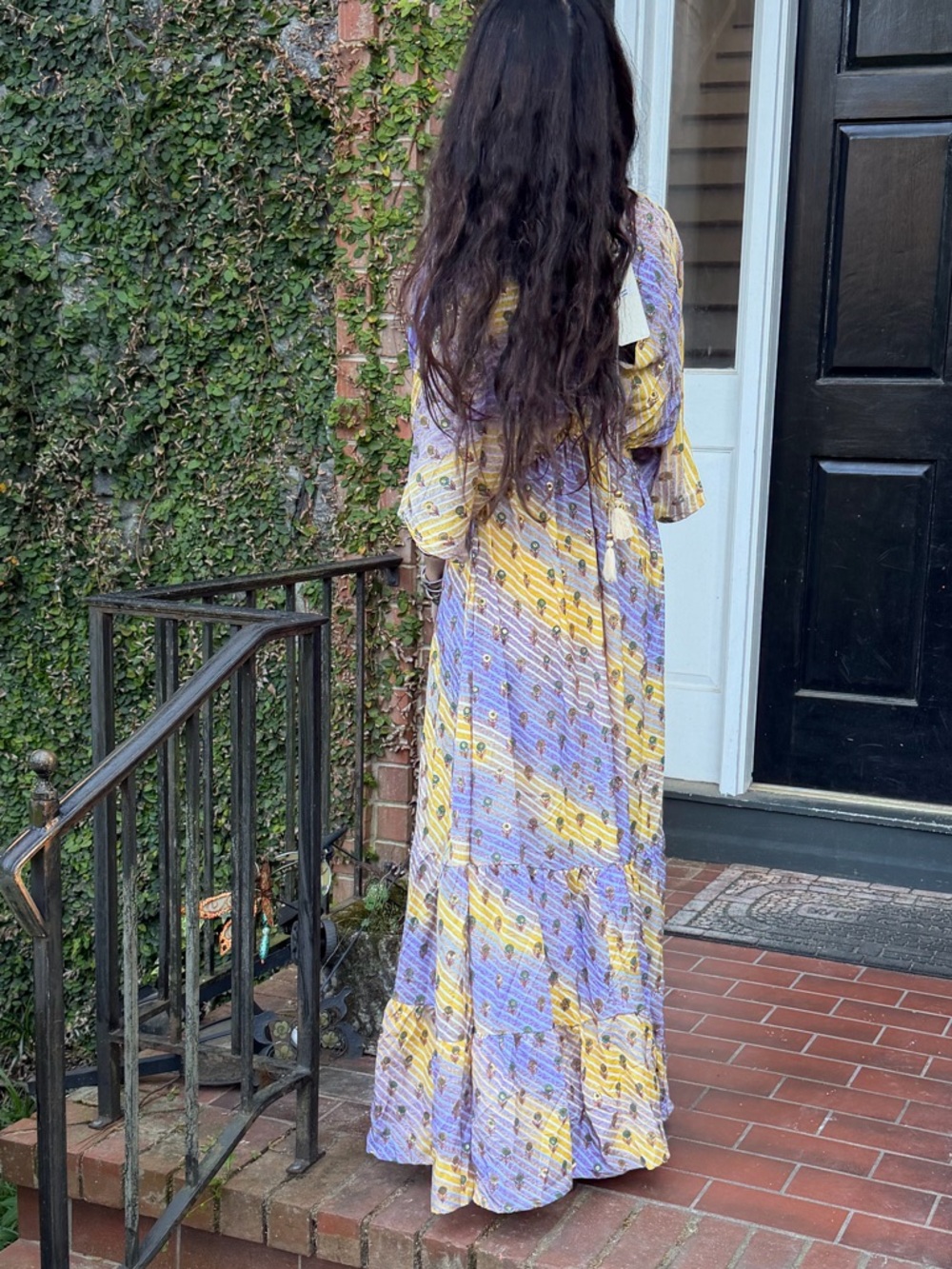 ShopEvelynne Lavender and Yellow Printed Maxi Dress - Picture 4 of 4